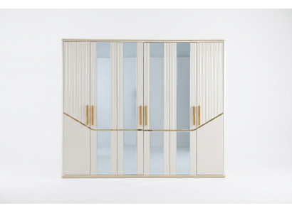 Kledingkast Kasten Kast Ontwerp Hout Beige Goud Modern Meubels 270cm