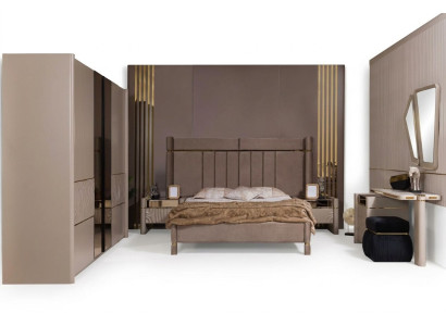 Slaapkamer set Bed 2x Nachtkastje Kledingkast Kaptafel met spiegel 5-delig Nieuw.