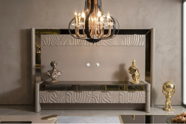 Luxe woonwand RTV laag tv-meubel standaard beige woonkamer meubels nieuw