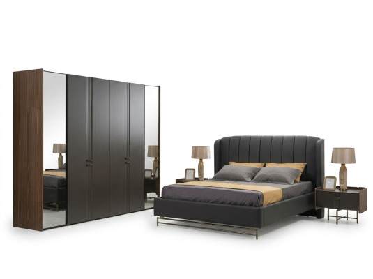 Slaapkamer set Bed 2x Nachtkastje Kledingkast Kaptafel met spiegel 5-delig