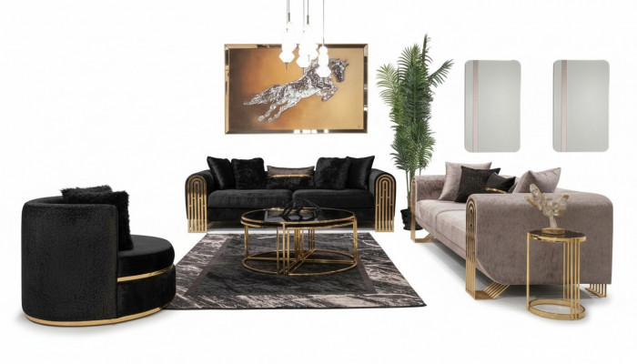 Bankstel 3+3+1 zitter fauteuil set Moderne Relax Eenzitter meubilair Banken