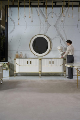 Dressoirkast hoogglans meubel hout luxe dressoir sideboard met spiegel luxe