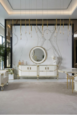 Dressoirkast hoogglans meubel hout luxe dressoir sideboard met spiegel luxe