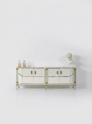 Dressoirkast hoogglans meubel hout luxe dressoir sideboard met spiegel luxe