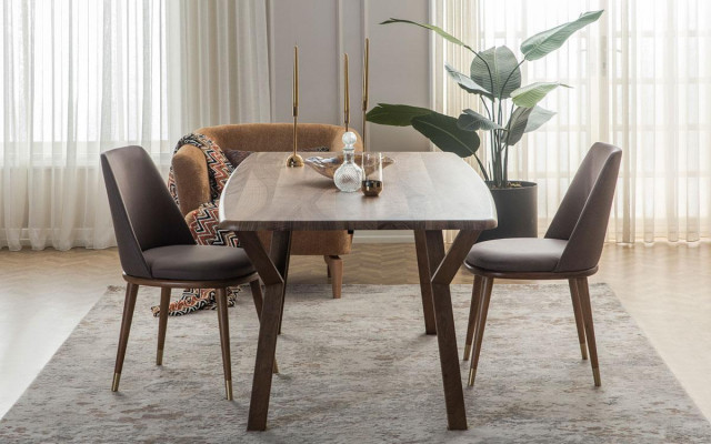 Garnituur Eetkamer Stoel Set 6x Stoelen + Eettafel Luxe Meubelgroep Eetkamerset