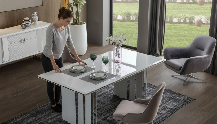 Eetkamer set Luxe 6x stoelen + eettafel eetgroep set fauteuils Nieuw Modern