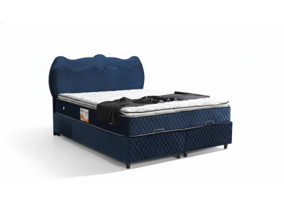 Bed Design Bed Luxury Blue Upholstered Bedroom Furniture Luxury Modern Boxspring