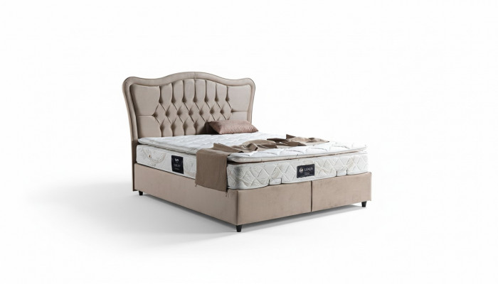 Bedontwerp Bedden Luxe Gestoffeerde Slaapkamermeubels Modern Beige 160x200