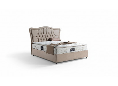 Bedontwerp Bedden Luxe Gestoffeerde Slaapkamermeubels Modern Beige 160x200