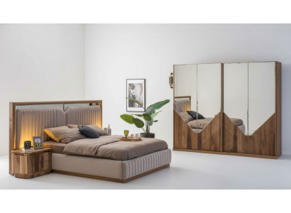 Luxe slaapkamerset bed + 2x nachtkastjes + kledingkast Modern Compleet
