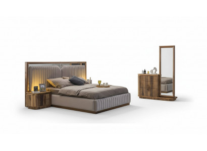 Modern slaapkamer set bed + 2x nachtkastjes + dressoir met spiegel Modern