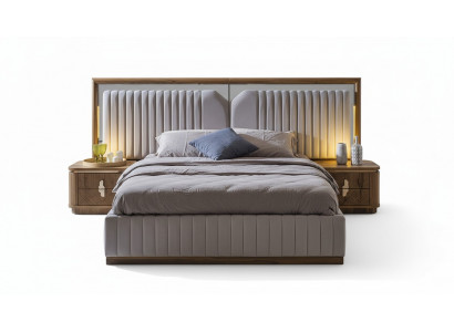 Luxe slaapkamer set bed + 2x nachtkastjes hout Compleet modern