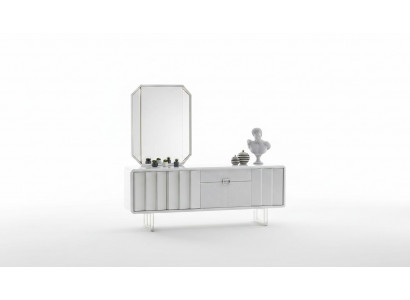 Groep dressoir spiegel dressoir kasten houten meubels wit woonkamer