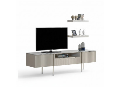 Rtv met 2x planken Laag tv-meubel Sidetable Tafel Woonkamer Modern Houten Ontwerp