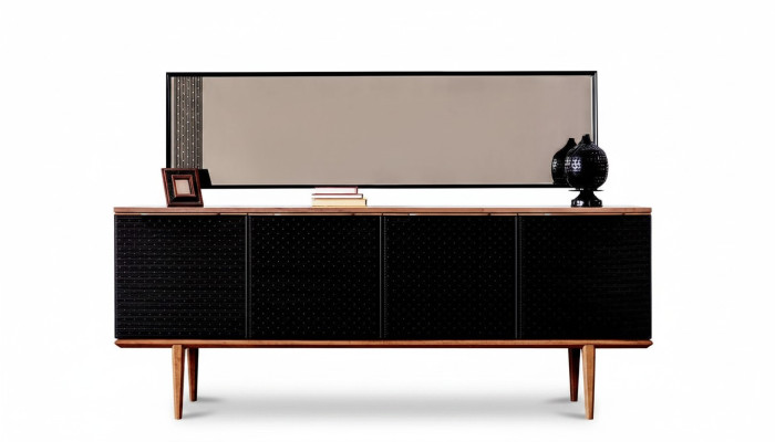 Luxe dressoir met spiegelontwerp Moderne dressoirs Houten inrichting