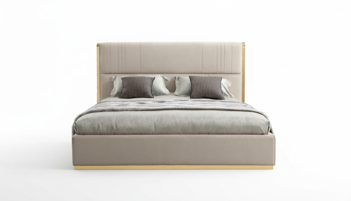 Bed Meubels Beige Slaapkamer Meubels Ontwerp Bedden Luxe Meubels Modern Hout Nieuw