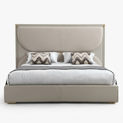 Luxe slaapkamer bed Designer meubels Tweepersoonsbed Wit Textiel Bedden Hout Nieuw
