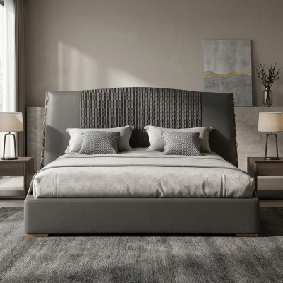 Luxe bed houten bedden bedframe grijs tweepersoonsbed frame bedden tweepersoonsbedden