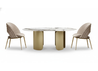 Exclusieve eetkamerset bestaande uit 5-delige eettafel + 4 stoelen, luxe compleet.