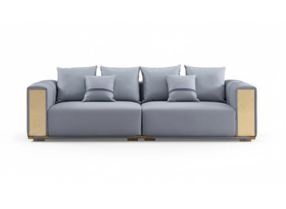 Luxe bankstel 4-zits gestoffeerde bank Blauw Textiel Zitontwerp Bank Modern Nieuw