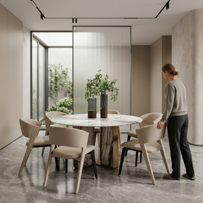 Luxe eetkamer set eettafel 6x stoelen eetkamergroep design eetgroep nieuw