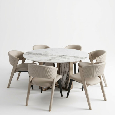 Luxe eetkamer set eettafel 6x stoelen eetkamergroep design eetgroep nieuw
