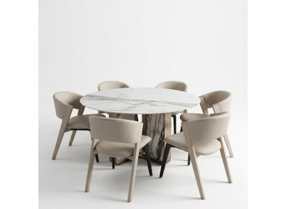 Luxe eetkamer set eettafel 6x stoelen eetkamergroep design eetgroep nieuw