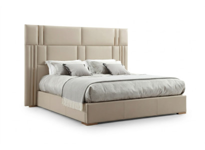 Luxe slaapkamerbed ontwerper meubels tweepersoonsbed wit textiel hout nieuw