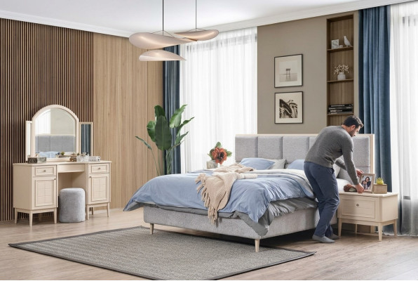 Complete slaapkamer meubelset Bed 2x Nachtkastje Kaptafel 4-delig Nieuw