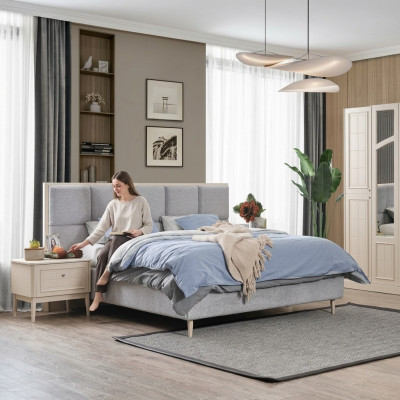 Bed Ontwerp Tweepersoonsbed Luxe Bedden Gestoffeerd Slaapkamermeubilair Nieuw