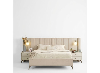 Luxe slaapkamer bed en 2x nachtkastjes 3-delige set ontwerp meubels