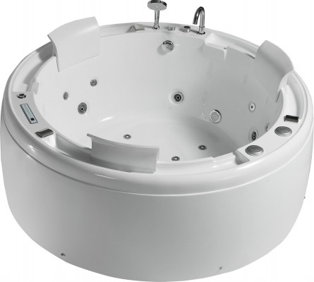 Luxe whirlpool bad ronde badkuip met verlichte waterval LED-verlichting .