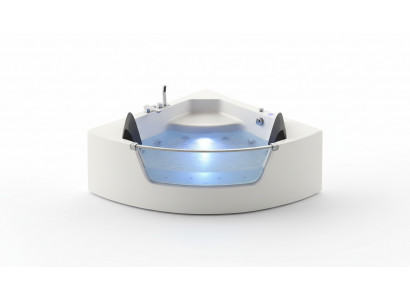 Whirlpool badkuip glas LED licht armaturen hoekbad badkuip