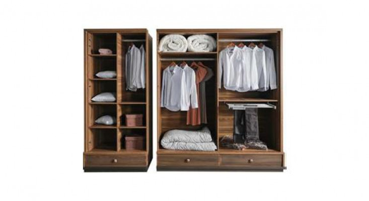 Tweekleurige slaapkamer designer set tweepersoonsbed kast commode