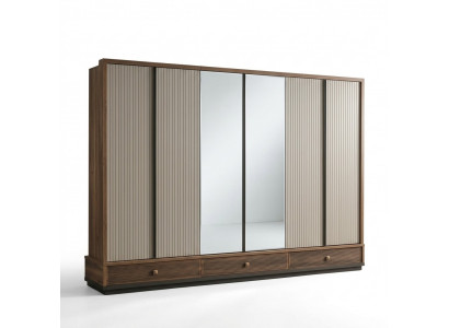 Beige slaapkamer kledingkast designer houten kast edele meubels nieuw