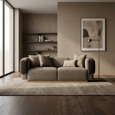 Driepersoonsbank Ontwerp Bank Bekleed Meubilair Woonkamer Inrichting Modern Ontwerp