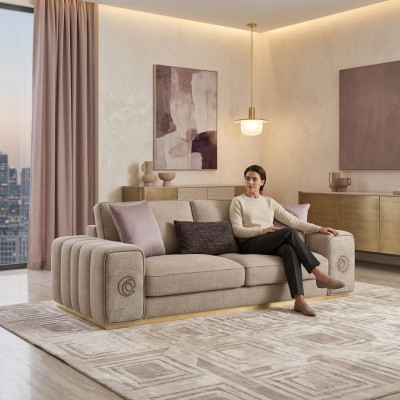 Moderne nieuwe bank tweezits woonkamer bank meubilair.