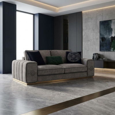 Luxe bank gestoffeerde bank stofbank textiel banken woonkamer nieuw tweezitsbank