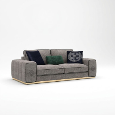 Luxe bank gestoffeerde bank stofbank textiel banken woonkamer nieuw tweezitsbank