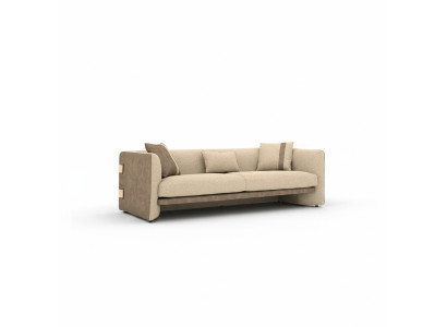Beige luxe gestoffeerde meubels Modern ontwerp Driezitsbank Woonkamer Inrichting
