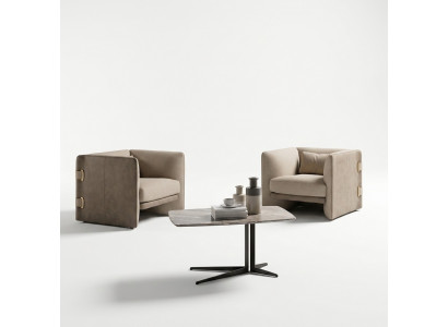 2x Fauteuils met salontafel Woonkamer Complete meubels ontwerpinrichting Garnituur