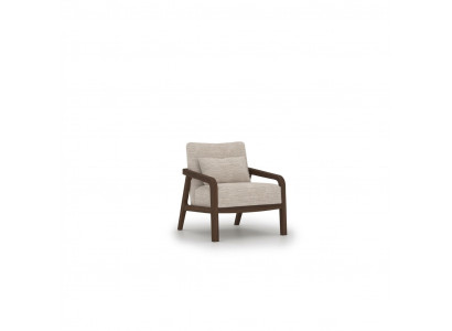 Luxe houten fauteuil woonkamer textiel gestoffeerde meubels design inrichting nieuw