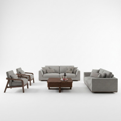 Ontwerp bankstel 3-delig Tweezitsbank Bankstel 2x fauteuil Woonkamer