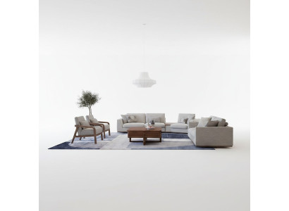 Woonkamerset 4-delig Tweezitsbank met driezitsbank Sofa Bekleding Textiel 2x Fauteuil Nieuw  Woonkamerset 4-delig Tweezitsbank met driezitsbank Bank Bekleding Textiel 2x Fauteuil Nieuw
