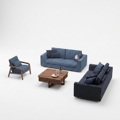 Bankstel tweezitsbank bank fauteuil gestoffeerde bank modern stoffen bank nieuw