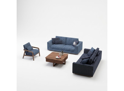 Bankstel tweezitsbank bank fauteuil gestoffeerde bank modern stoffen bank nieuw