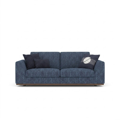 Woonkamer Blauw Tweezitsbank Bank Modern Design Stoffen Bank Textiel.