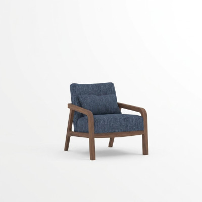 Modern stoel ontwerp inrichting woonkamer Blauw Stof Bankstof Nieuw.