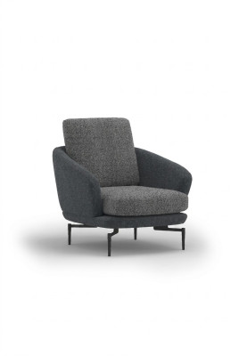 Grijze fauteuil luxe gestoffeerde meubels woonkamer design textiel gestoffeerde stoel nieuw