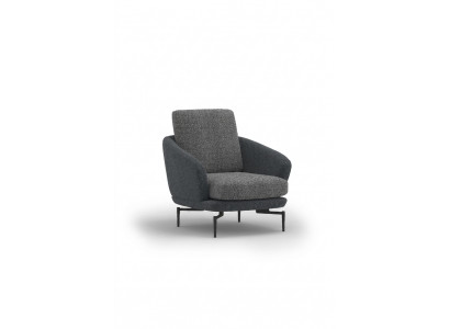 Grijze fauteuil luxe gestoffeerde meubels woonkamer design textiel gestoffeerde stoel nieuw